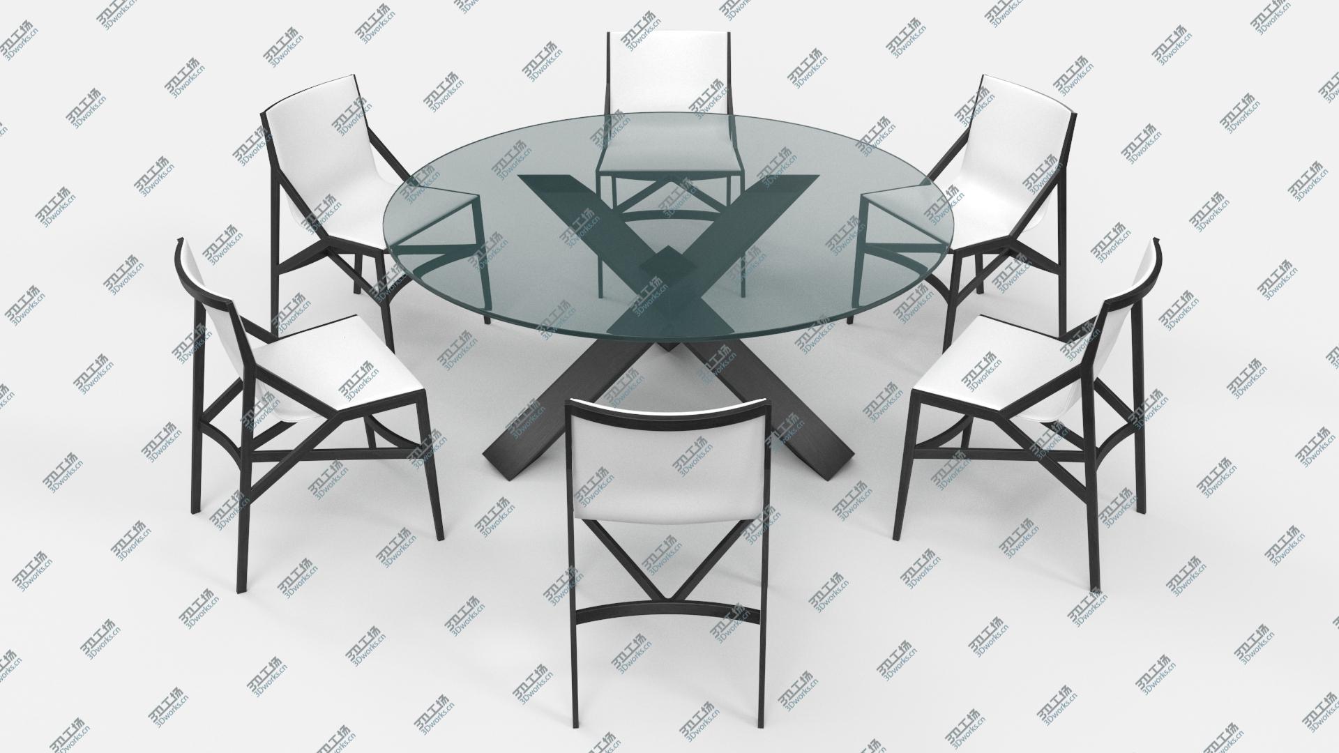 images/goods_img/2021040233/Cassina Dining Table Chair Set Black Glass White 3D/3.jpg
